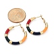 PVD Vacuum Plating 201 Stainless Steel Enamel Hoop Earrings for Women(EJEW-B016-33C)-5