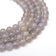 Round Natural Grey Agate Bead Strands(X-G-R345-6mm-07)-1
