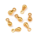 Jewelry Findings, Brass Charms, Chain Extender Drop, Teardrop, Plated in Golden, Nickel Free, about 3mm wide, 5.5mm long. Hole: 1mm(X-EC061-NFG)