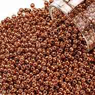 TOHO Round Seed Beads, Japanese Seed Beads, (562) Burnt Orange Metallic, 11/0, 2.2mm, Hole: 0.8mm, about 1103pcs/10g(X-SEED-TR11-0562)