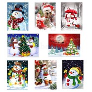 DIY Christmas Theme Diamond Painting Kits, Including, Resin Rhinestones, Diamond Sticky Pen, Tray Plate, Glue Clay, Snowman, 40x30x0.5mm(DIY-U002-02J)