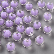 Transparent Acrylic Beads, Bead in Bead, Round, Lilac, 9.5x9mm, Hole: 2mm, about 960pcs/500g(TACR-S152-15A-SS2114)