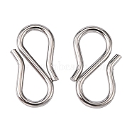 304 Stainless Steel S-Hook Clasps, Stainless Steel Color, 12x6x1mm(STAS-R083-11)