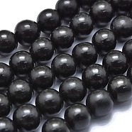 Natural Shungite Beads Strands, Round, 8~8.5mm, Hole: 0.8mm, about 48pcs/Strand, 15.35 inch(39cm)(G-M353-A04-8mm)