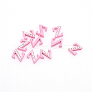 Rhinestone Slide Letter Charms, Alloy Intial Letter Beads, Spray Painted, Letter.Z, Z: 11.5x10x4.5mm, Hole: 1.5x8mm(RB-TAC0002-01Z)