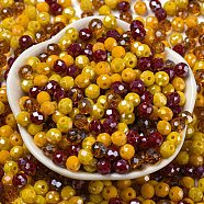 Glass Beads, Faceted, Rondelle, Goldenrod, 6x5mm, Hole: 1mm, about 280pcs/60g(EGLA-A034-SM6mm-22)
