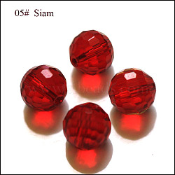 Imitation Austrian Crystal Beads, Grade AAA, Faceted, Round, Dark Red, 10mm, Hole: 0.9~1mm(SWAR-F073-10mm-05)