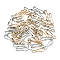 100Pcs 2 Colors Iron Keychain Clasp Findings, Nickel Free, Platinum & Golden, 23.5x8x1.5mm, 50pcs/color(IFIN-YW0003-38B)