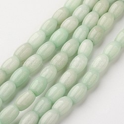 Natural Jade Bead Strands, Dyed, Oval, Aquamarine, 9x6mm, Hole: 1mm, about 41pcs/strand, 15.11 inch(G-D858-20C)