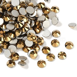 Glass Flat Back Rhinestone, Grade A, Back Plated, Faceted, Half Round, Aurum, 4.6~4.8mm, about 1440pcs/bag(RGLA-C002-SS20-567)