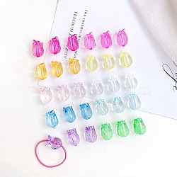 Transparent Acrylic Beads, Flower, 19.3x14.4x14.5mm, Hole: 3mm, about 230pcs/500g(TACR-F008-09B)