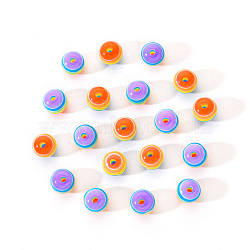 50Pcs Transparent Stripe Resin Beads, Round, Colorful, 1/4 inch(8mm), Hole: 2mm, 50pcs/Bag(RESI-YW0001-02C)