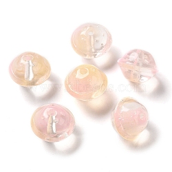 Transparent Glass Beads, Round, Misty Rose, 15.5x12mm, Hole: 1.8mm(GLAA-A012-05G)