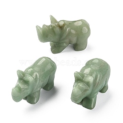 Natural Green Aventurine Carved Healing Rhinoceros Figurines, Reiki Stones Statues for Energy Balancing Meditation Therapy, 52~58x21.5~24x35~37mm(DJEW-M008-02F)