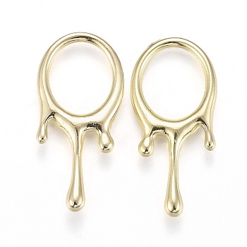Alloy Jewelry Linking Rings, Round with Teardrop, Light Gold, 31x15x3mm, Inner Diameter: 12.5x11mm