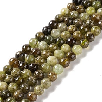 Natural Garnet Beads Strand, Round, 6.5mm, Hole: 0.9mm, about 60pcs/strand, 15.55''(39.5cm)