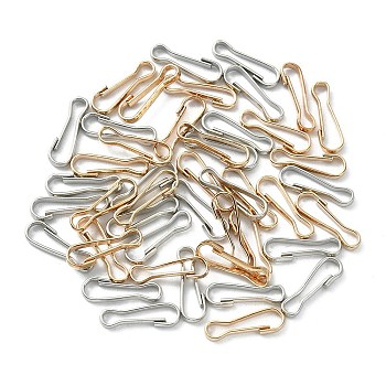 100Pcs 2 Colors Iron Keychain Clasp Findings, Nickel Free, Platinum & Golden, 23.5x8x1.5mm, 50pcs/color