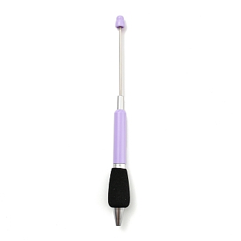 Plastic Ball-Point Pen, Beadable Pen, for DIY Personalized Pen with Jewelry Bead, Lavender, 170~173x16mm