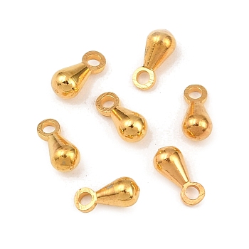 Jewelry Findings, Brass Charms, Chain Extender Drop, Teardrop, Plated in Golden, Nickel Free, about 3mm wide, 5.5mm long. Hole: 1mm