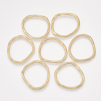 Smooth Surface Alloy Linking Rings, Matte Gold Color, 32x29x2mm, Inner Measure: 27x24mm