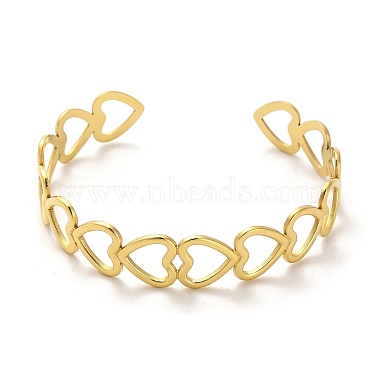 золотой браслет-манжета 304 из нержавеющей стали для женщин(BJEW-C050-02A-G)-2