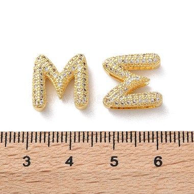 Rack Plating Brass Micro Pave Cubic Zirconia Slide Charms(KK-C084-34G-M)-3