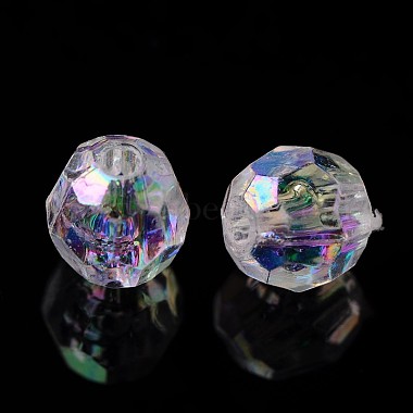 AB Color Transparent Acrylic Faceted Round Clear AB Beads(X-PL642-22)-1