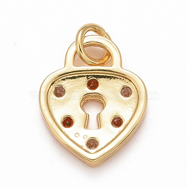 Placage en rack pendentifs en zircone cubique colorée en laiton(KK-M229-19G)-2