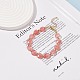 Synthetic Cherry Quartz Glass Heart Beaded Bracelet(BJEW-JB08697-05)-2