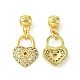 Rack Plating Eco-Friendly Brass Micro Pave Clear Cubic Zirconia European Dangle Charms(KK-K330-46G)-2