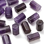 Natural Amethyst Beads, Hexagonal Prism Beads, 14.5x8x9mm, Hole: 1mm(GG-CBAC435-02)
