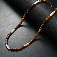 Bohemian Summer Cuboid Synthetic Shoushan Stone & Coconut Heishi Beaded Necklaces(TY7189-5)