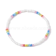 Glass Seed Beaded Stretch Bracelets, Colorful, Inner Diameter: 2-1/4 inch(5.55cm)(BJEW-JB09975-02)