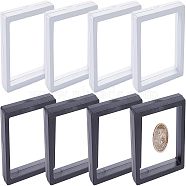 Polyethylene(PE) 3D Floating Frame Display Holder, Coin Display Stands, for Challenge Coins, AA Medallions, Jewelry, Square, Mixed Color, 7x7x2cm, 8pcs/set(ODIS-NB0001-06)