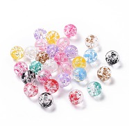 Transparent Acrylic Beads, Polka Dot Pattern, Round, Mixed Color, 16x15mm, Hole: 2.5mm(OACR-P011-09K)