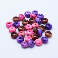 Drawbench Acrylic Beads, Spray Painted, Drum, Mixed Color, 8x4.5mm, Hole: 1mm, about 2900pcs/500g(MACR-K331-22)