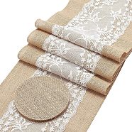 Linen Table Mat, Cup Mat and Burlap Table Runner for Dining Table, Mixed Color, 11pcs/set(AJEW-FG0001-18)