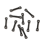 304 Stainless Steel Links Connector Charms, Flat Bar, Electrophoresis Black, 10x2x1mm, Hole: 1mm(STAS-Q323-07EB)