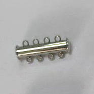 Non-Tarnish 4-Strands 304 Stainless Steel Slide Lock Clasps, Peyote Clasps, 8-Holes, Stainless Steel Color, 25x10x6.5mm, Hole: 1.5mm(STAS-H402-35P-01)