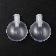 Plastic Rattle Balls Inserts, Squeakers Bell for Baby Toy, Flat Round, Clear, 34x25x18mm(AJEW-WH0542-80B)