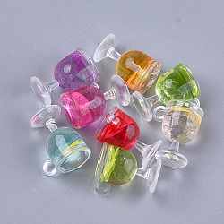 Resin Cup Pendants, with Polymer Clay, Wine Glass, Mixed Color, 18~18.5x15x12mm, Hole: 2.5mm(X-CRES-S359-11)