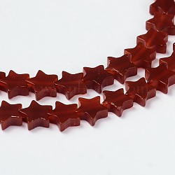 Natural Carnelian Star Bead Strands, for Energy Stabilization, 10x3.5mm, Hole: 1mm, about 44pcs/strand, 15.3 inch(G-M201-31-10mm)
