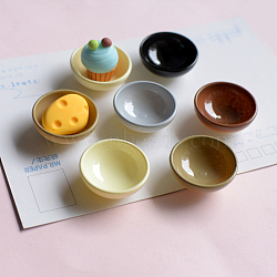 Miniature Dollhouse Tableware, Mini Resin Bowl, for Kitchen Doll House Decor, Mixed Color, 28mm(MIMO-PW0003-146)