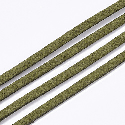 Faux Suede Cord, Faux Suede Lace, Olive, 2.5~2.8x1.5mm, about 1.09 yards(1m)/strand(LW-R023-2.8mm-36)