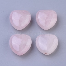 Natural Rose Quartz Heart Love Stone, Pocket Palm Stone for Reiki Balancing, 25x25x12~12.5mm(G-G790-29)