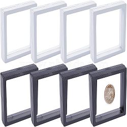 Polyethylene(PE) 3D Floating Frame Display Holder, Coin Display Stands, for Challenge Coins, AA Medallions, Jewelry, Square, Mixed Color, 7x7x2cm, 8pcs/set(ODIS-NB0001-06)