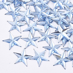 Plastic Cabochons, Star, Cornflower Blue, 13x14x1.5mm, about 2000pcs/bag(KY-T012-02G)