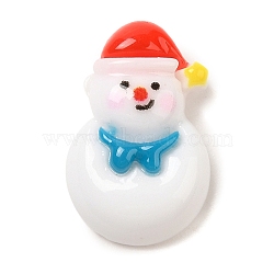 Christmas Theme Opaque Resin Cabochons, Snowman, 15x9x3.5mm(RESI-R453-01B)