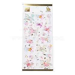 Epoxy Resin Sticker, for Scrapbooking, Travel Diary Craft, Unicorn Pattern, 208x90mm(DIY-A017-05E)