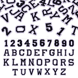 36Pcs 2 Sets 2 Styles Letter A~Z & Number 0~9 Polyester Embroidery Sew On Patches Sets, Cloth Appliques, Black, 18~19x6.5~15.5x1.4~1.5mm, 1 set/style(PATC-TA0001-55G)